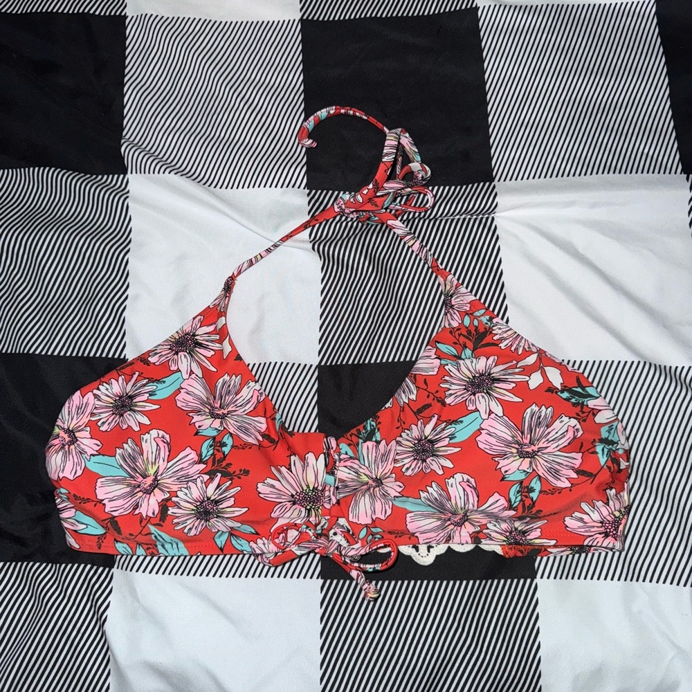 Floral Halter Bikini Top